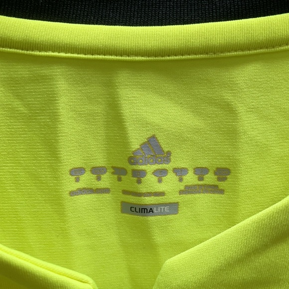 Neon Yellow Adidas Jersey Athletic Shirt - Picture 4 of 5